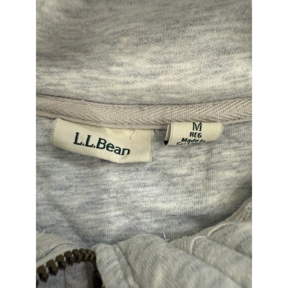 LL Bean Quilted Quarter Zip Womens Medium Jacket Sweater Pullover Gray Mock Neck - Picture 5 of 12